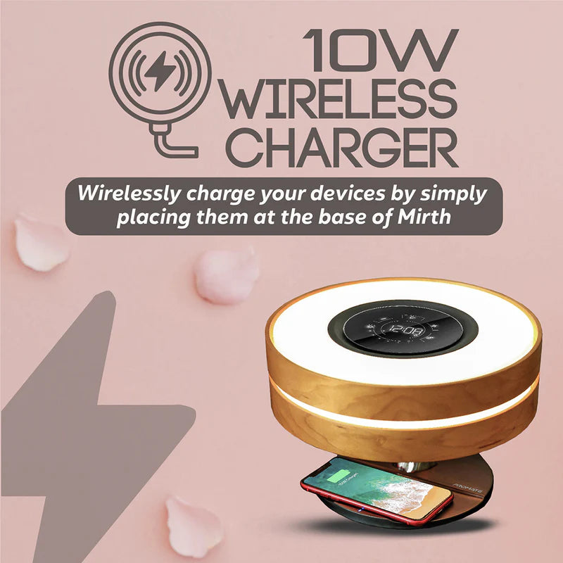 PROMATE 3-in-1 Contemporary Designed Wireless Speaker with Desk Lamp and Wireless Charger