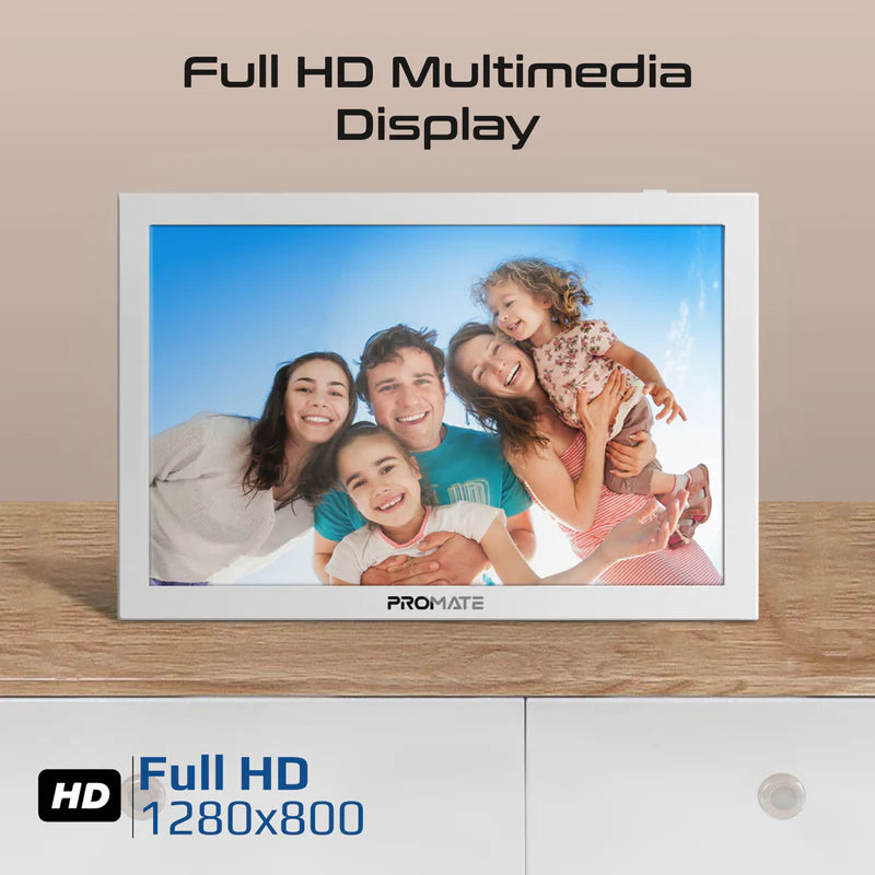 إطار صور رقمي ذكي متعدد الوسائط بروميت، مقاس 10.1 بوصة، بدقة Full HD وألوان كاملة، واي فاي، باللون الأبيض