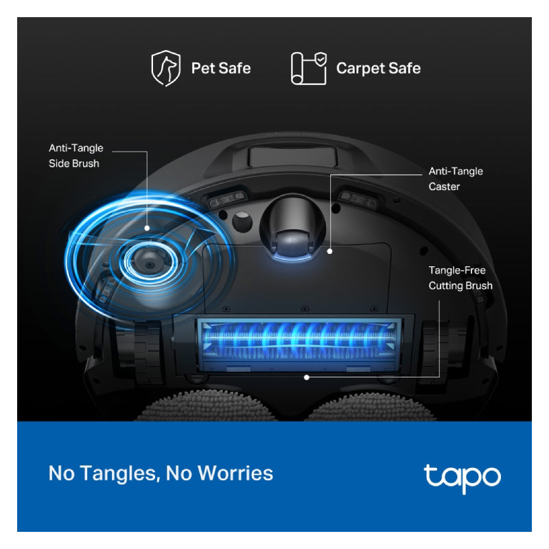 TP-Link Tapo RV50 Pro Omni Robot Vacuum & Mop + Advanced Self-Cleaning Docking Station - 5200 mAh / 280 ml