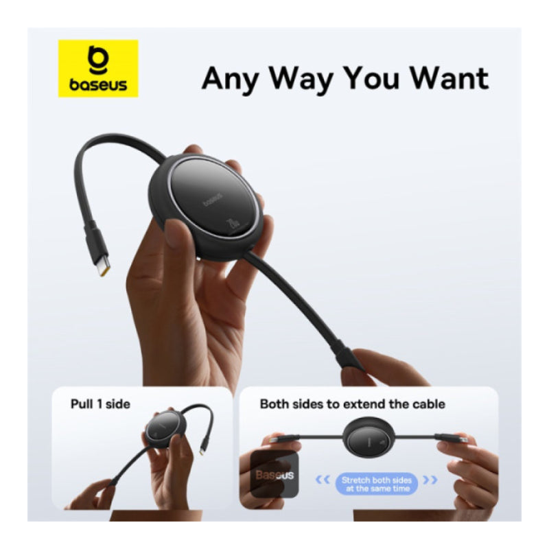 Baseus Free2Pull USB-C to Lightning Retractable Cable - 20W / Black