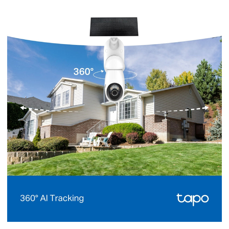 TP-Link Tapo C660 KIT Solar-Powered Pan/Tilt Security Camera Kit - 4K 8MP / Up to 15fps / Two-Way / AI Detection / Night Vision