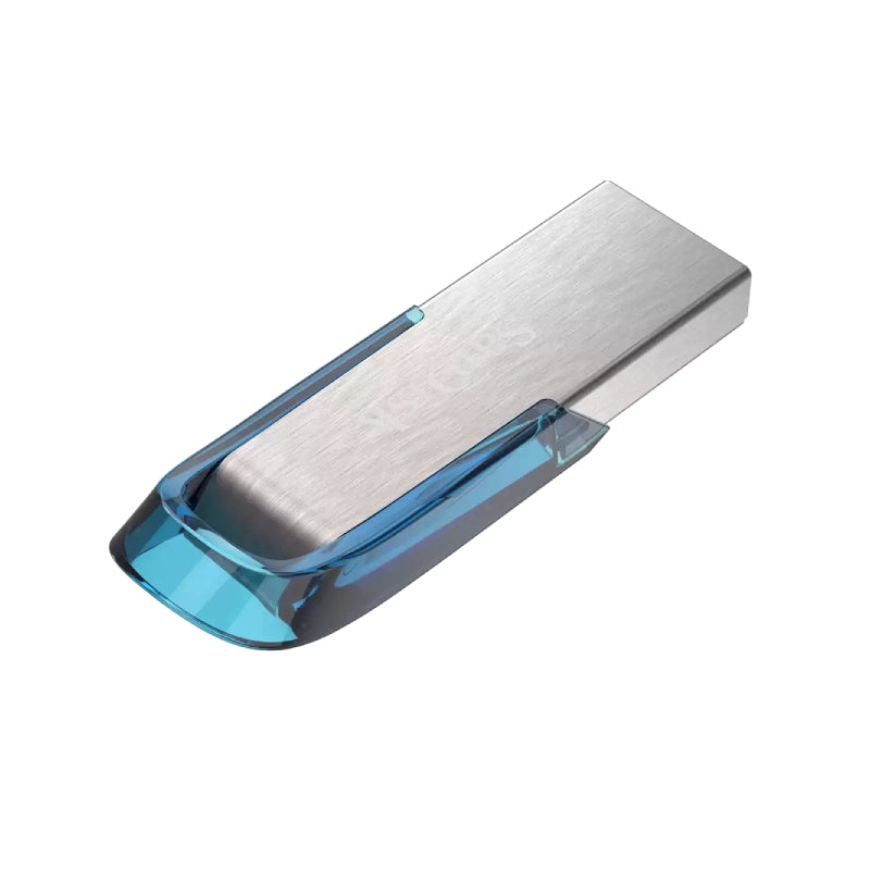 SanDisk Ultra Flair Flash Drive - 128GB / Up to 150 MB/s / USB 3.0 / Blue and Silver