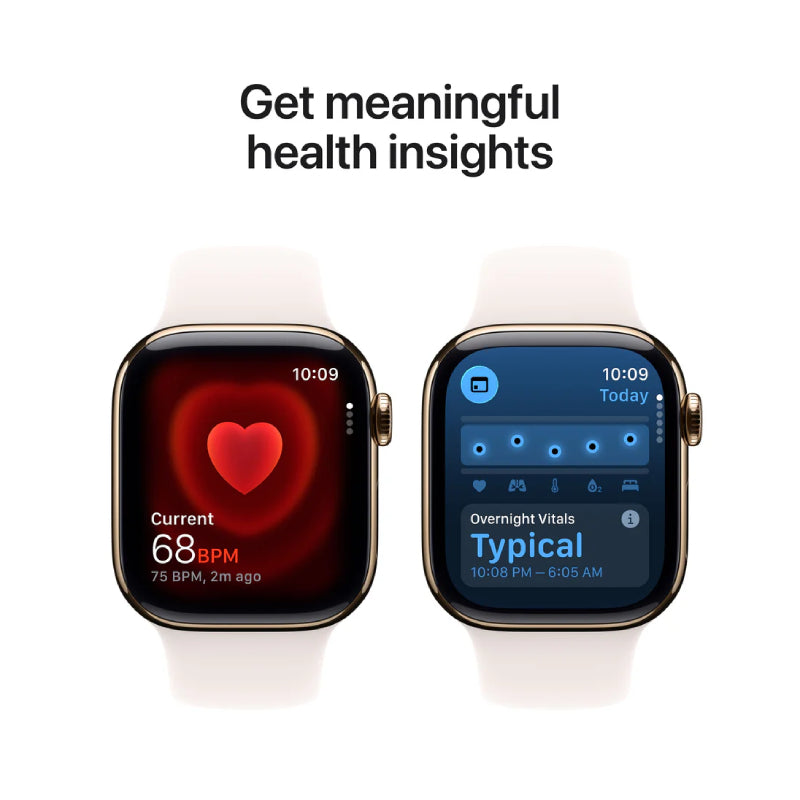 Apple Watch Series 11 - LTPO OLED / 64GB / 46mm / Bluetooth / Wi-Fi + Cellular / Medium/Large / Gold Titanium Case with