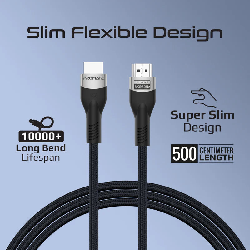 PROMATE Certified Ultra-High-Speed 8K@60Hz HDMI Cable - 1.5M / Gray