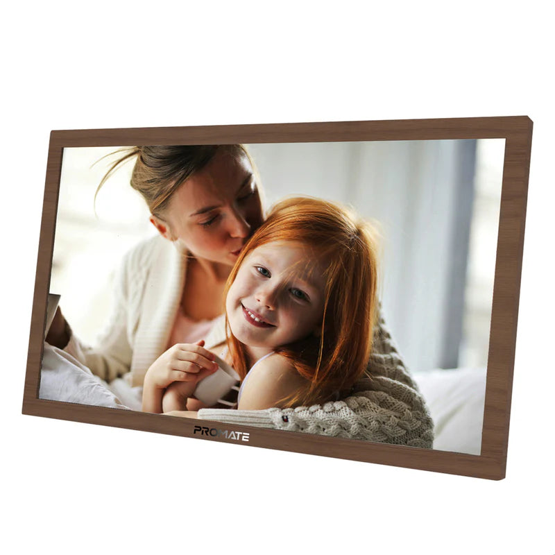 PROMATE 15.6" Vibrant Full HD Smart Multimedia Wi-Fi Digital Photo Frame - Pine