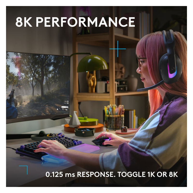 لوحة مفاتيح ألعاب ميكانيكية لوجيتك G512 X 98، بمفاتيح TMR تناظرية قابلة للتبديل المزدوج، ومفاتيح بصرية تناظرية، وLIGHTSYNC RGB، سلكية، باللون الأسود