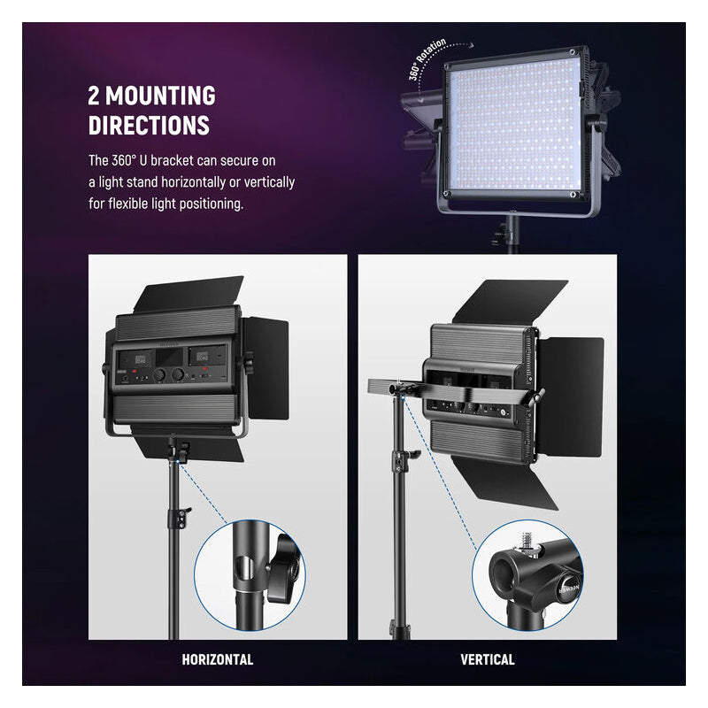 NEEWER 2 Pack RGB1200 LED Video Light