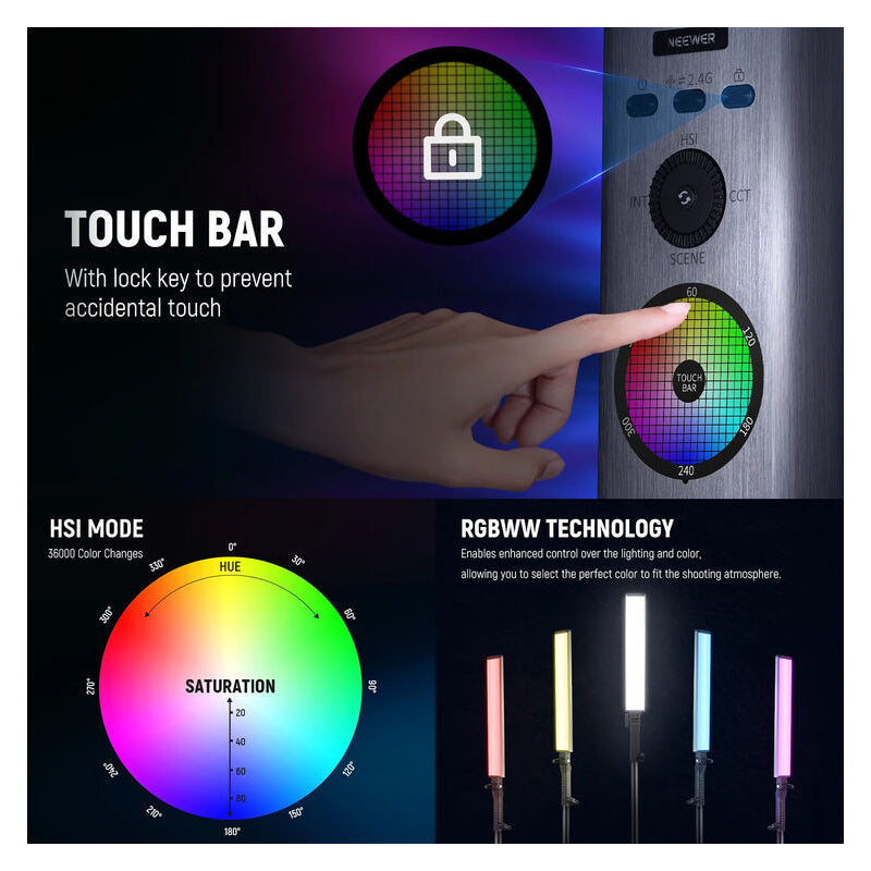 عصا إضاءة أنبوبية نيوير BH30S RGB LED