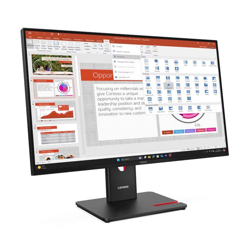 Lenovo ThinkVision T27-40 Monitor - 27" FHD IPS / 4ms / Up to 120Hz / HDMI 1.4/DisplayPort 1.2 /VGA/USB-A/USB-C / Height Adjust Stand / 3YW - Monitor