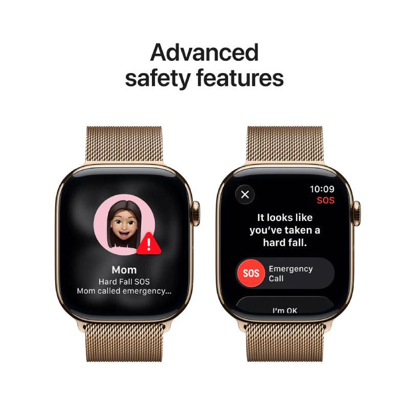 Apple Watch Series 11 - LTPO OLED / 64GB / 46mm / Bluetooth / Wi-Fi + Cellular / Small/Medium / Gold Titanium Case with