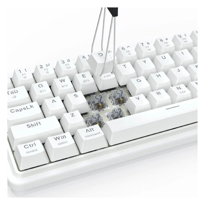 Redragon K730W RGB Pro Draconic V2 White 60% Gasket Wireless Mechanical Keyboard - Bluetooth / Wired / 2500mAh / White