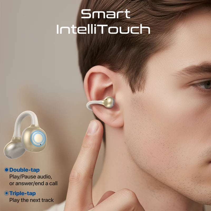 PROMATE AirClip-Pro Open Ear TWS Earbuds - Bluetooth / 500mAh / White