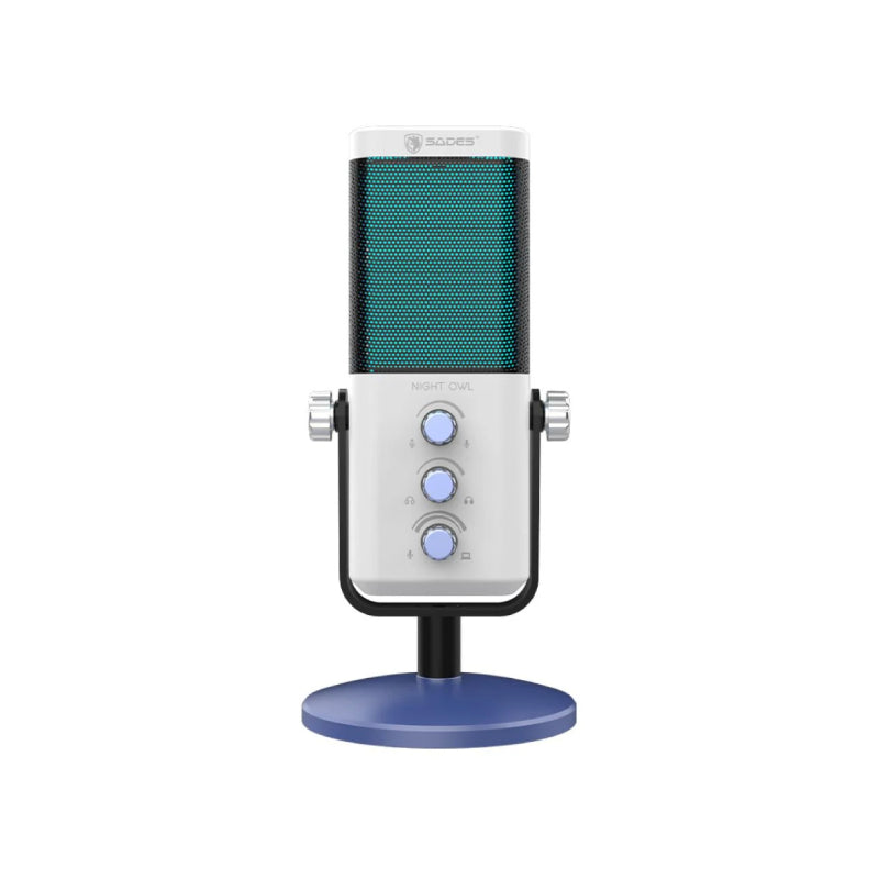SADES Night OWI SA-M01W RGB Gaming Microphone - White