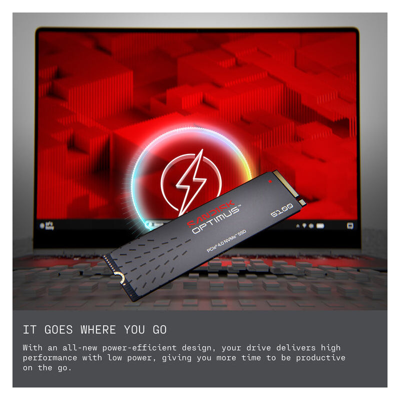 محرك أقراص صلبة سانديسك أوبتيموس 5100 NVMe، سعة 1 تيرابايت / سرعة 7100 ميجابايت/ثانية / PCIe 4.0 x4