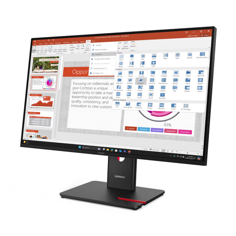 Lenovo ThinkVision T27-40 Monitor - 27" FHD IPS / 4ms / Up to 120Hz / HDMI 1.4/DisplayPort 1.2 /VGA/USB-A/USB-C / Height Adjust Stand / 3YW - Monitor