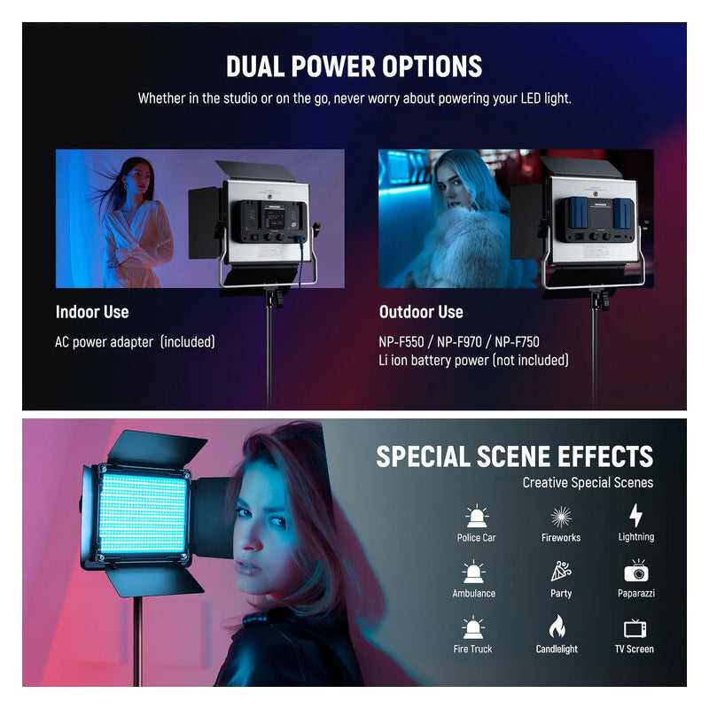 NEEWER 2 Pack Upgraded RGB660 PRO II LED Video Light Kit