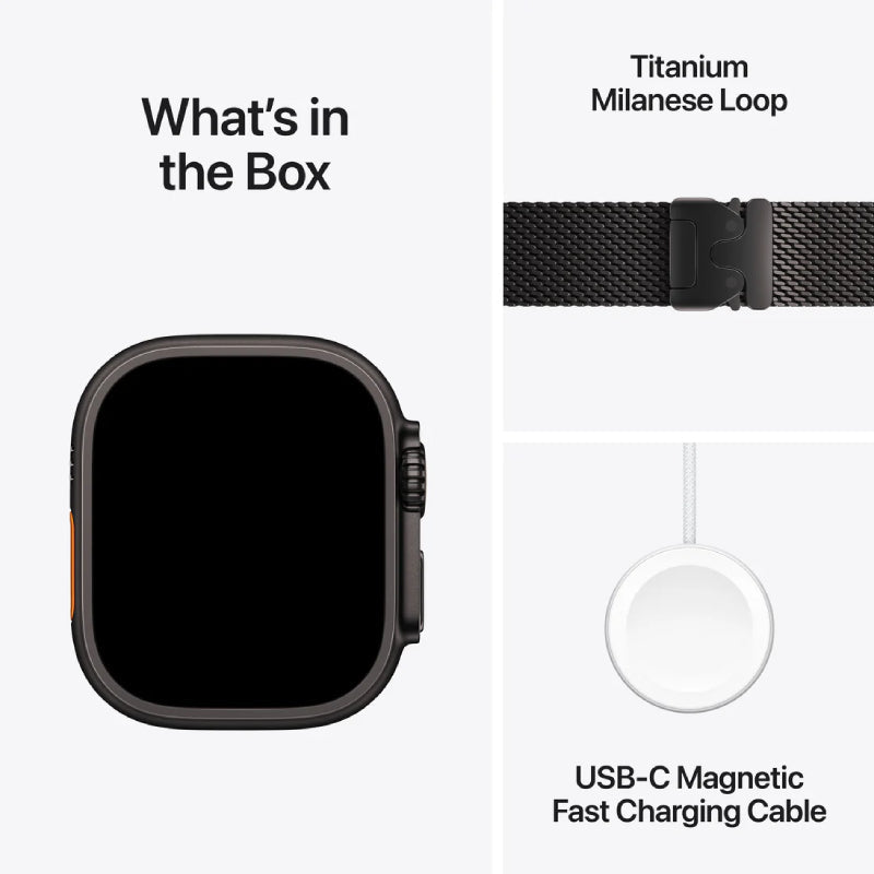 Apple Watch Ultra 3 - LTPO OLED / 64GB / 49mm / Bluetooth / Wi-Fi / Cellular / Small / Black Titanium Case with Black