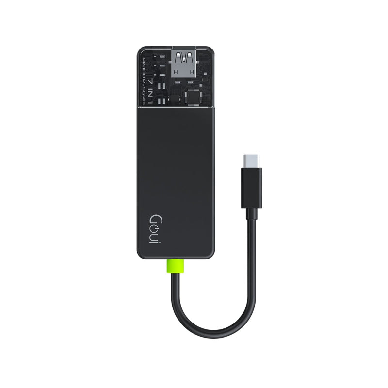 GOUI G-HUB7PORT 7-in-1 multi-port USB-C hub - USB-A/USB-C/HDMI / Black