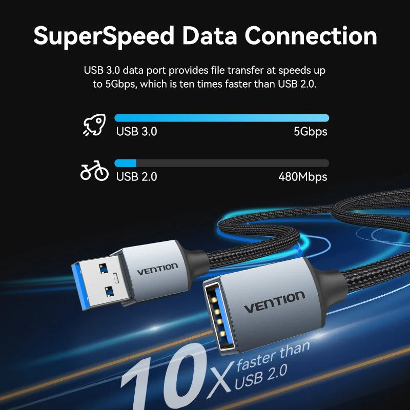 Vention USB 3.0 Extension Cable - 1M / Black