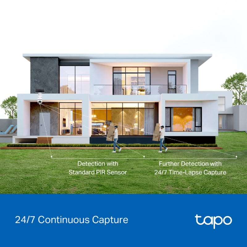 TP-Link Tapo C630 KIT Solar-Powered Pan/Tilt Security Camera Kit - 3K 5MP / Up to 15fps / Two-Way / AI Detection / Night Vision