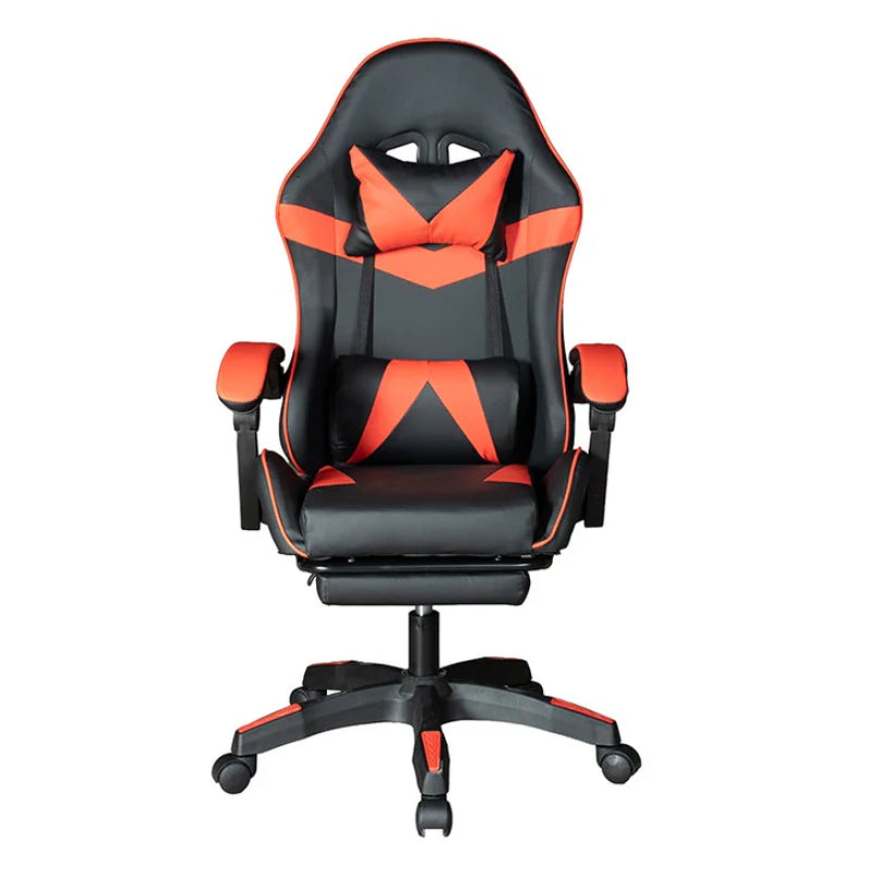 GADGETON Imperial Series PVC Leather Gaming Chair With Footrest - Black/Red
