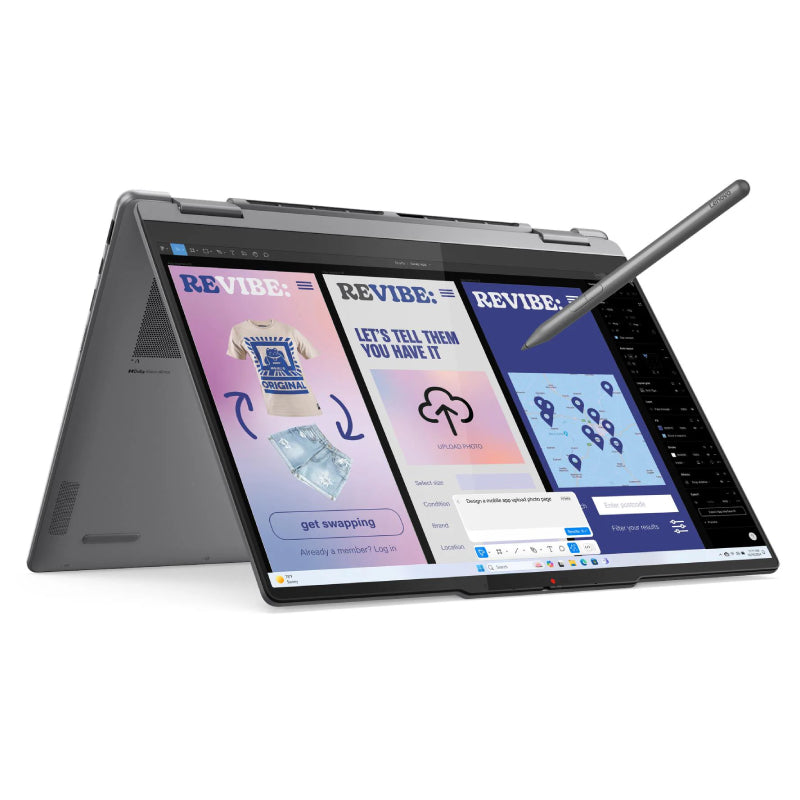 Lenovo Yoga 7 2-in-1 Gen 10 Copilot+ PC - 14.0" WUXGA Touch / Ultra 7 256V / 16GB / 512GB (NVMe M.2 SSD) / Arc Graphics 140V / Win 11 Home / Arb/Eng / 1YW / Lenovo Digital Pen / Luna Grey - Laptop