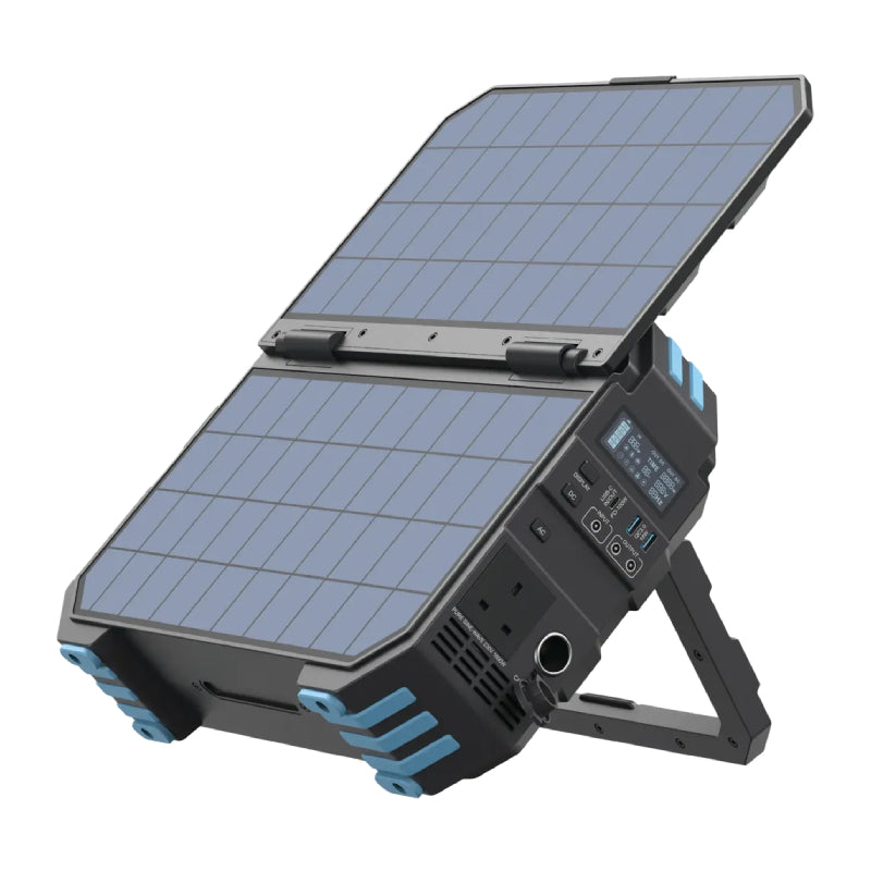 Powerology Helio Portable Solar Generator - 1600W / USB-C / USB-A / Black