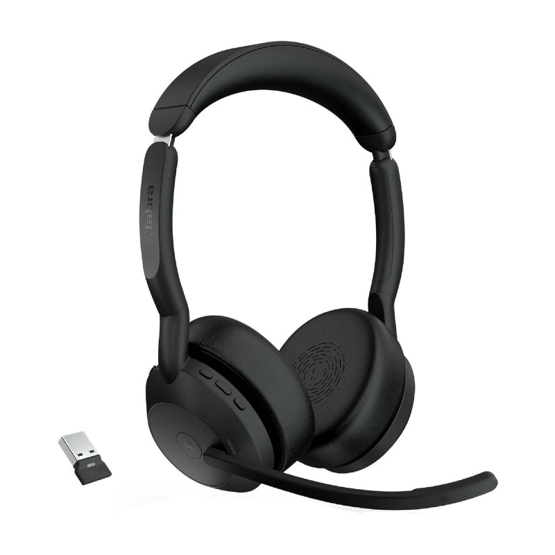 Jabra Evolve2 55 Link380a USB-A MS Stereo Headphone - Wireless / Black