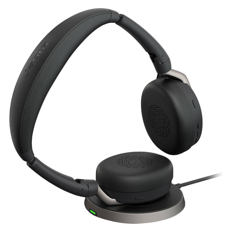 Jabra Evolve2 65 Flex Link MS Stereo Headphone with Wireless Charger - Wireless / Black
