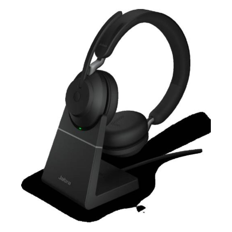 Jabra Evolve2 65 Wireless PC MS Stereo Headphone Charging Stand - Wireless / Black