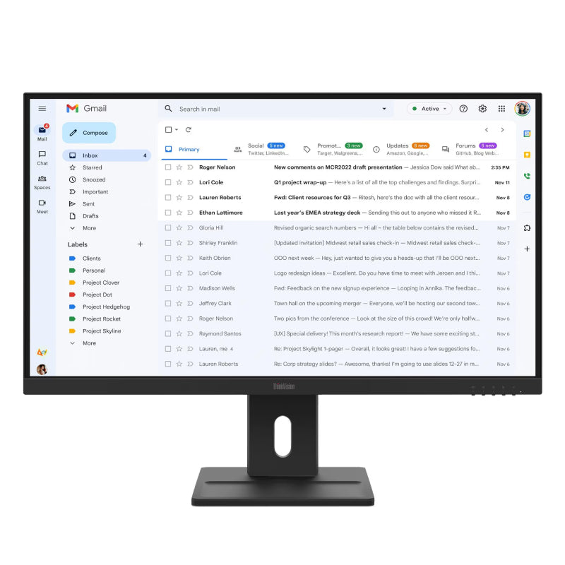Lenovo ThinkVision E27-40 - 27" FHD IPS / 4ms / 100Hz / D-Sub / HDMI 1.4 / DisplayPort 1.2 / Speaker - Monitor