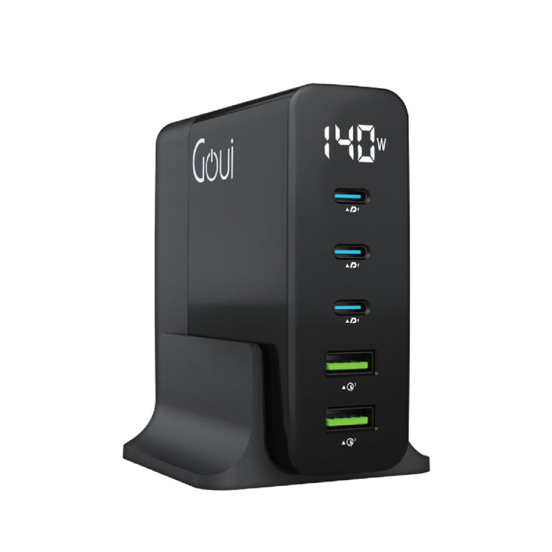 GOUI GaN 140W Desktop Charger - 140W / USB-A/USB-C / Black