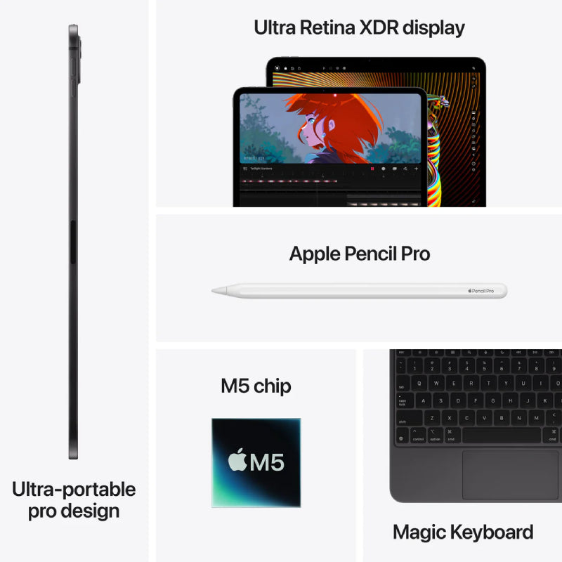 Apple iPad Pro M5 (2025) with Standard Glass / 13’’ / 256GB / Wi-Fi / SPACE BLACK Mobiles & Tablets > Tablets