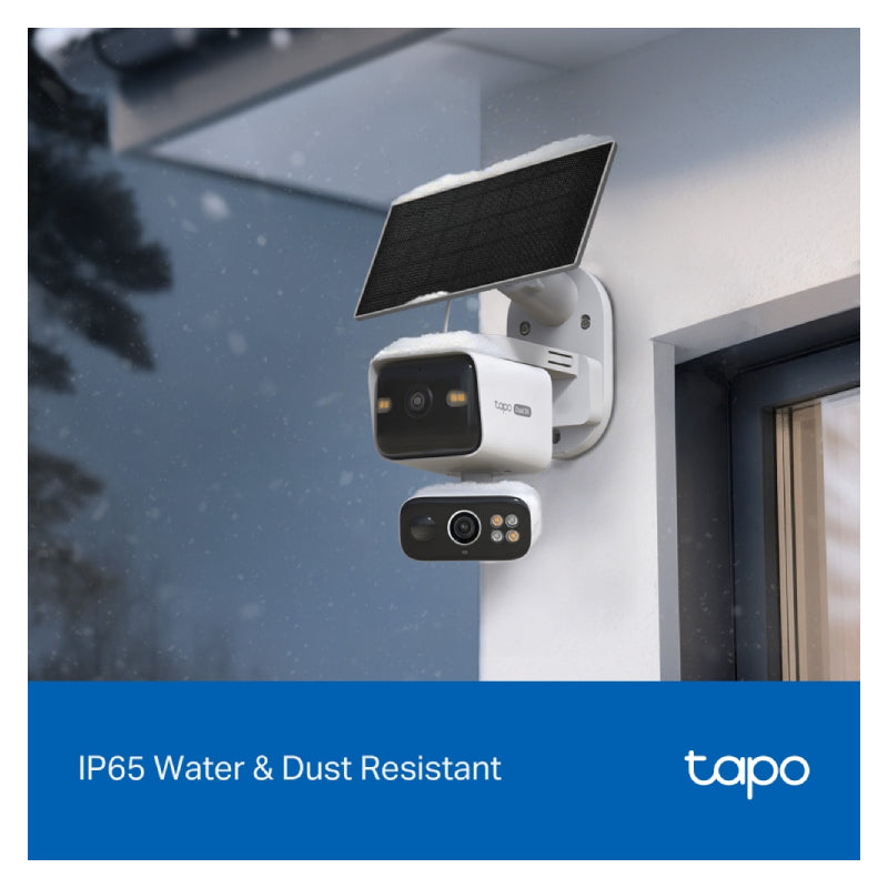 TP-Link Tapo C645D KIT Solar-Powered Dual-Lens Pan/Tilt Security Camera Kit - 2K 3MP / Up to 15fps / Two-Way / AI Detection / Night Vision