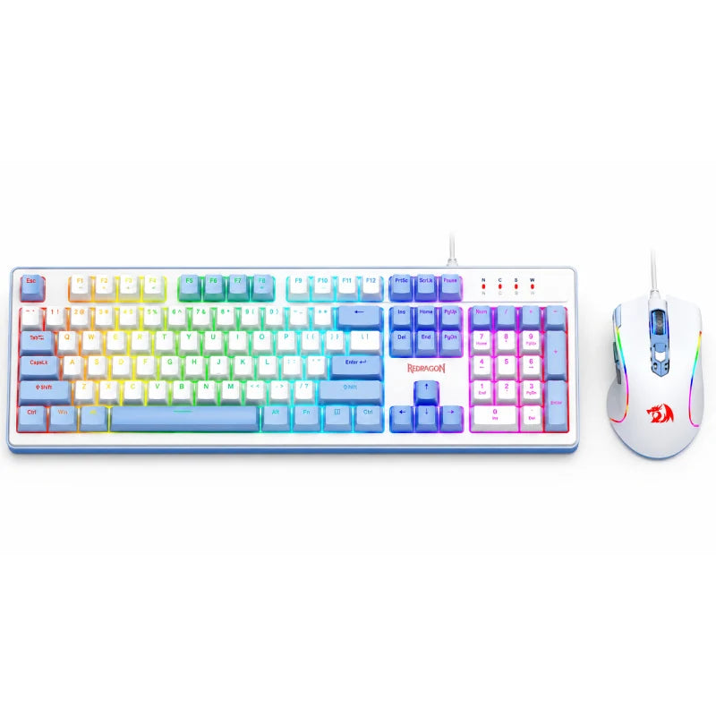 ASTRO A20 X LIGHTSPEED RGB Wireless Gaming Headset - Bluetooth / White + HyperX Pulsefire Mat Gaming Mouse Pad - Medium / Black + Redragon S139 The Perfect Gaming Combo (Mechanical Keyboard and Mouse Combo Set) - White/Blue - Bundle Offer