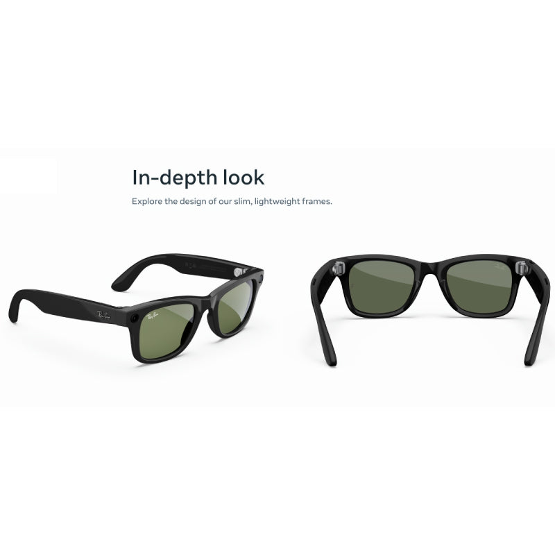 Ray-Ban Meta - Wayfarer Large (Gen 2) Bluetooth / Wi-Fi / Shiny Black - Green / Open Box