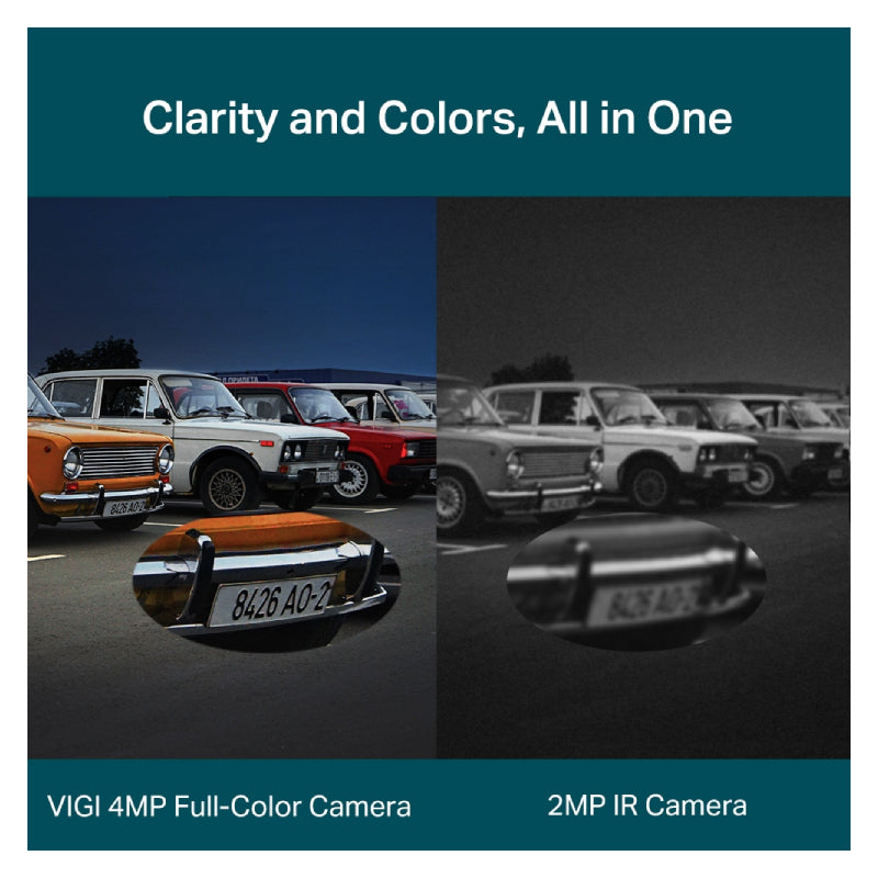 TP-Link VIGI C540V VIGI 4MP Outdoor Full-Color Dual-Lens Varifocal Pan Tilt Network Camera - 4MP / Up to 25fps / Two-Way