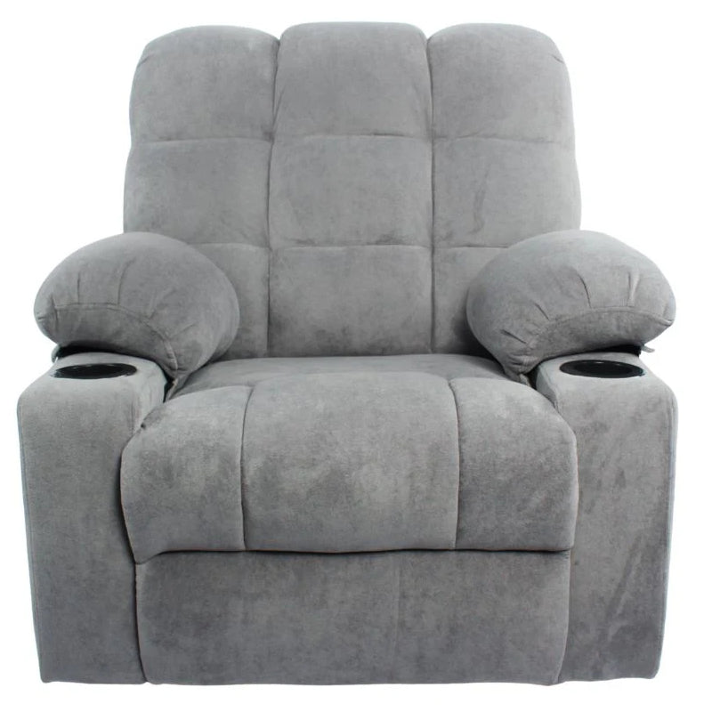 Black Bull Premium Sofa Swivel Rocker Recliner Size - Fabric Light Grey