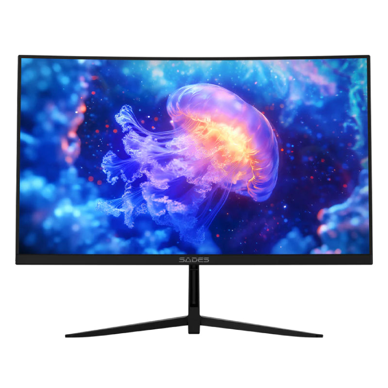 SADES NC-Pelagia SC-CJ04F24B Curved Gaming Monitor - 24" FHD / 0.5ms / 200Hz / HDMI 2.1 / DisplayPort 1.4 / Black