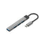 PROMATE 4-in-1 Multi-Port USB-C Hub - USB-A / USB-C / Grey