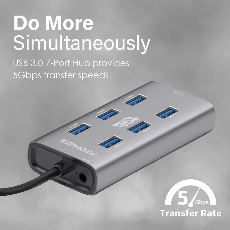 PROMATE 7-port USB 3.0 Hub - USB-A