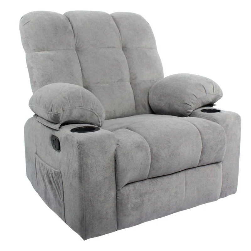 Black Bull Premium Sofa Swivel Rocker Recliner Size - Fabric Light Grey
