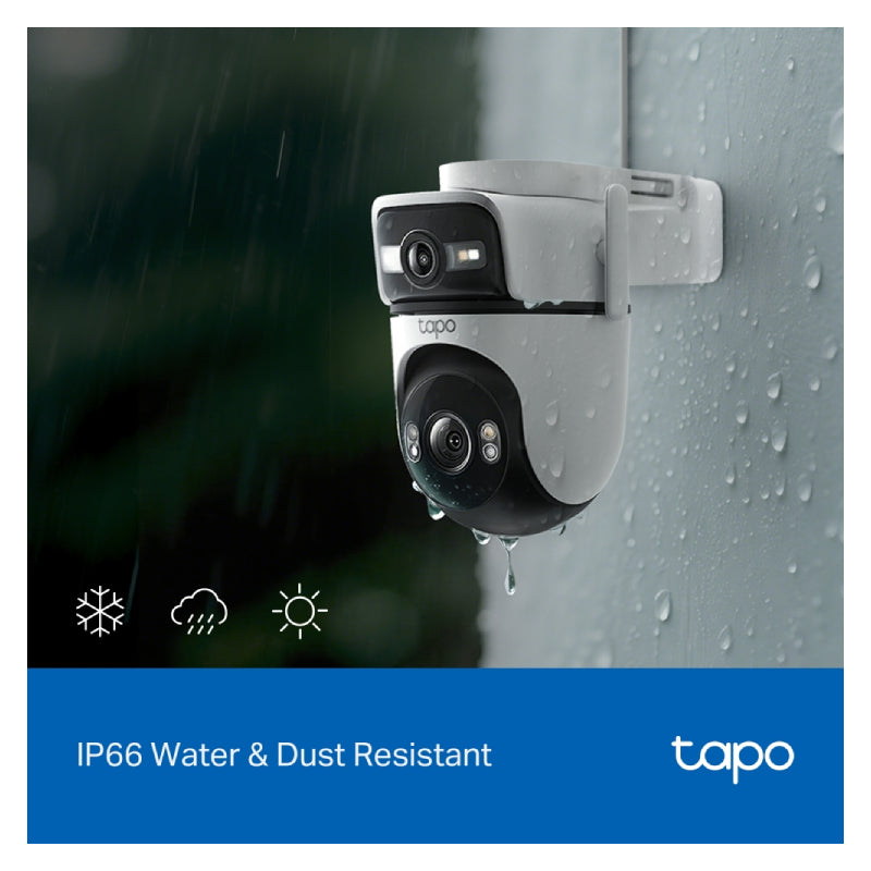 TP-Link Tapo C545D Outdoor Dual Lens Pan/Tilt Security Camera - 2K 3MP / Up to 15fps / Two-Way / AI Detection / Night Vision
