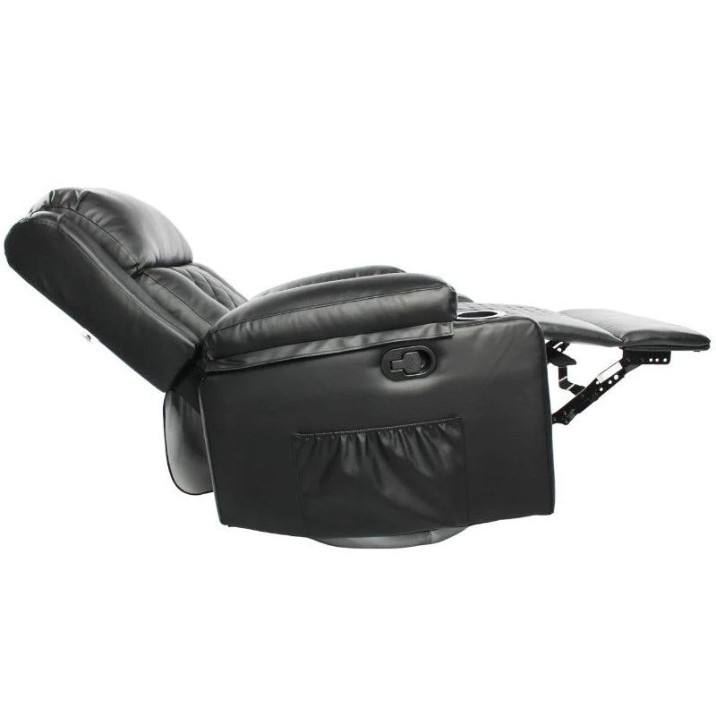 Black Bull Premium Sofa Swivel Rocker Recliner Size - PU Black