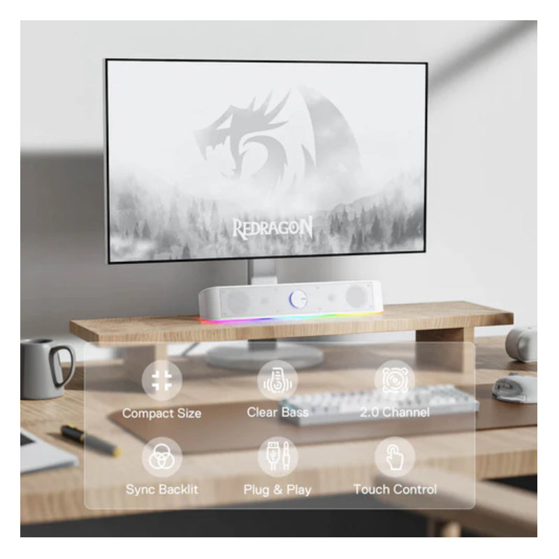 Redragon ADIEMUS GS560 - 3.5mm / USB / Speaker / White