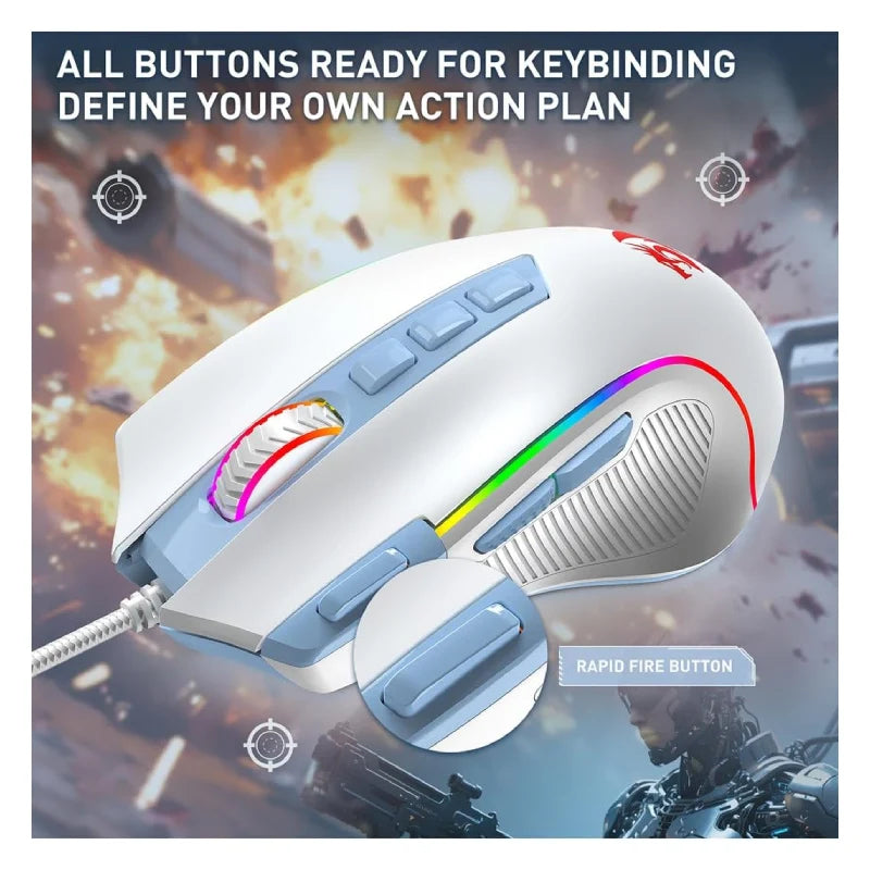 ASTRO A20 X LIGHTSPEED RGB Wireless Gaming Headset - Bluetooth / White + HyperX Pulsefire Mat Gaming Mouse Pad - Medium / Black + Redragon S139 The Perfect Gaming Combo (Mechanical Keyboard and Mouse Combo Set) - White/Blue - Bundle Offer