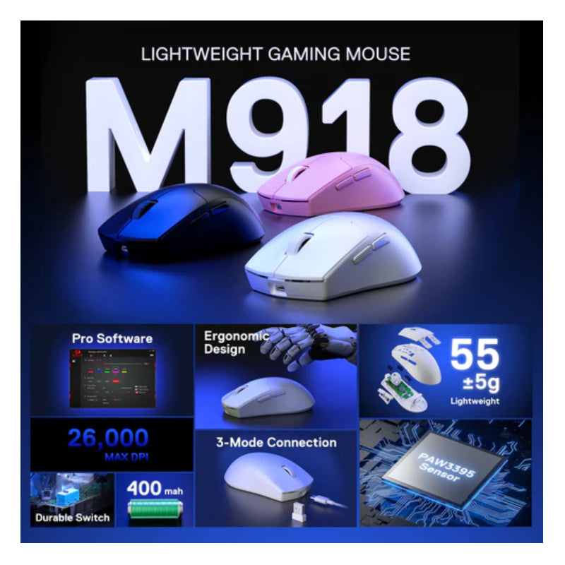 Redragon K1NG MAX M918 PRO - Wired/Bluetooth / Black