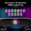 PROMATE Delta-X 20W Bass Boost Quad Speaker Wireless RGB Soundbar - Up to 20M / 6400mAh / Black