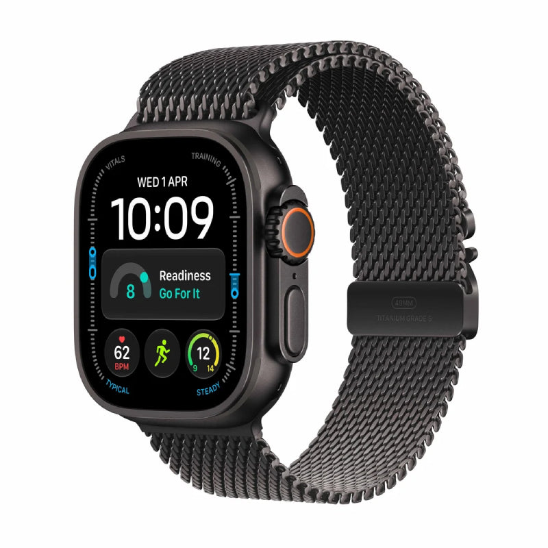 Apple Watch Ultra 4 - LTPO OLED / 64GB / 49mm / Bluetooth / Wi-Fi / Cellular / Large / Black Titanium Case with Black Milanese Loop