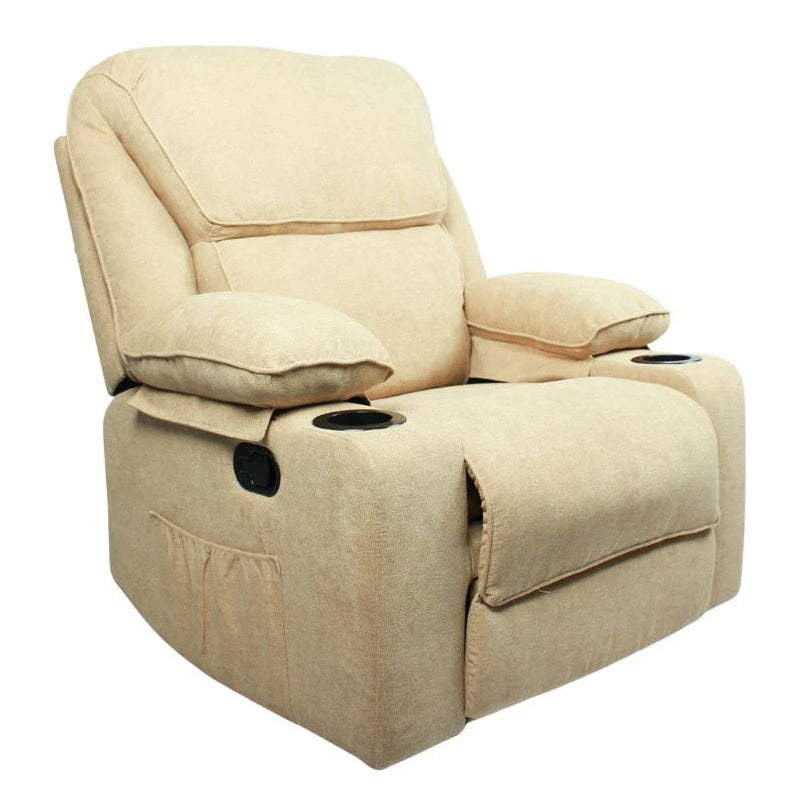 Black Bull Premium Sofa Swivel Rocker Recliner Size - Fabric Beige